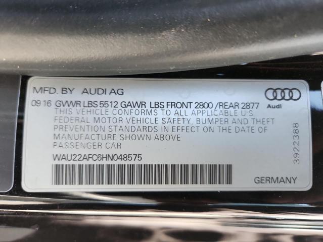 WAU22AFC6HN048575 - 2017 AUDI A7 PRESTIGE BLACK photo 13