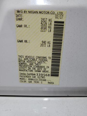 1N4AL3AP8HN339568 - 2017 NISSAN ALTIMA 2.5 WHITE photo 13