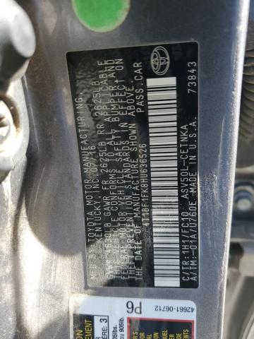 4T1BF1FK8HU636526 - 2017 TOYOTA CAMRY LE GRAY photo 12