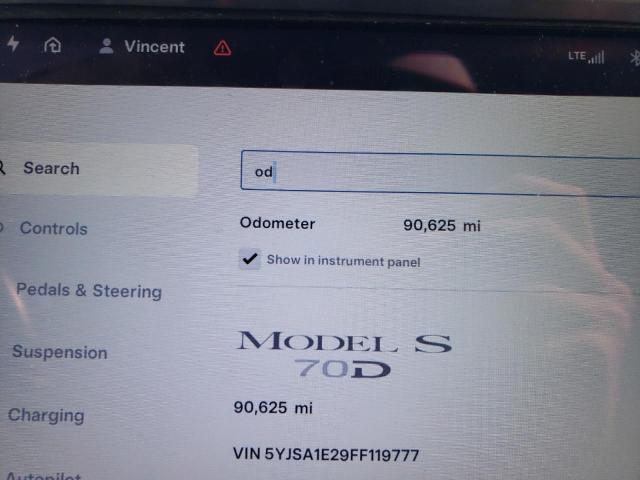 5YJSA1E29FF119777 - 2015 TESLA MODEL S Գրաֆիտ լուսանկար 9