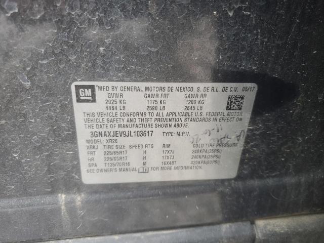 3GNAXJEV9JL103617 - 2018 CHEVROLET EQUINOX LT فحمي صورة 13