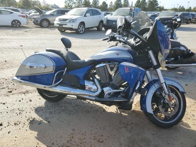 5VPTW36N3E3028110 - 2014 VICTORY MOTORCYCLES CROSS COUN TOUR BLUE photo 10
