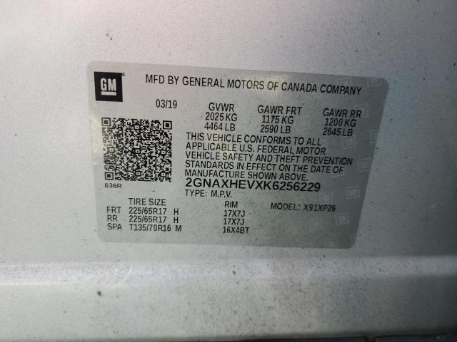 2GNAXHEVXK6256229 - 2019 CHEVROLET EQUINOX LS SILVER photo 13