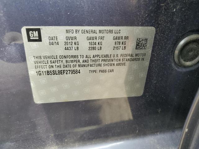 1G11B5SL8EF279584 - 2014 CHEVROLET MALIBU LS BLUE photo 12