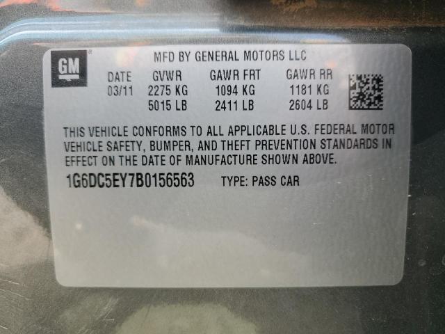 1G6DC5EY7B0156563 - 2011 CADILLAC CTS GRAY photo 12