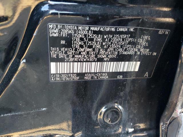 2T3BFREVXEW149079 - 2014 TOYOTA RAV4 LE BLACK photo 13