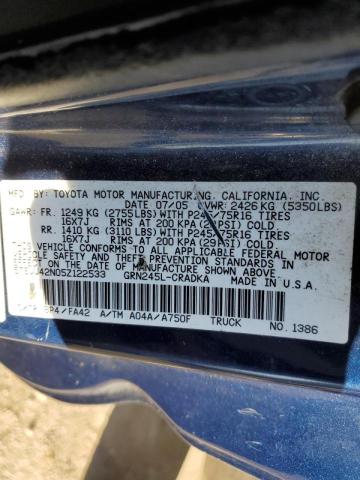 5TEUU42N05Z122533 - 2005 TOYOTA TACOMA ACCESS CAB ლურჯი ფოტო 13