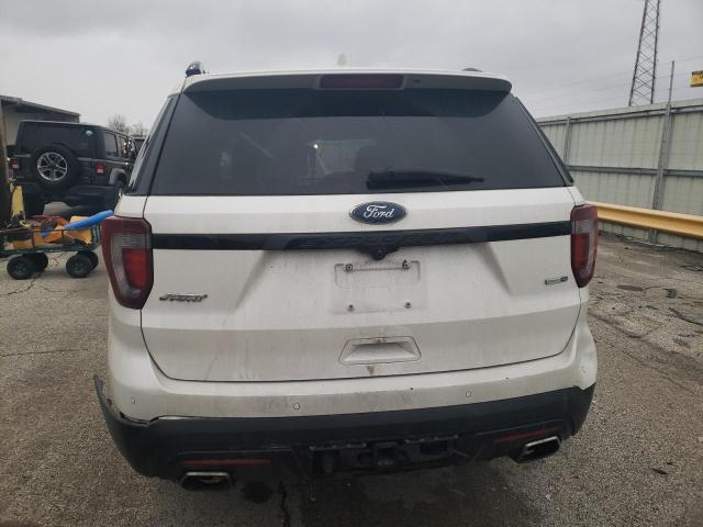 1FM5K8GT6HGA01196 - 2017 FORD EXPLORER SPORT WHITE photo 6