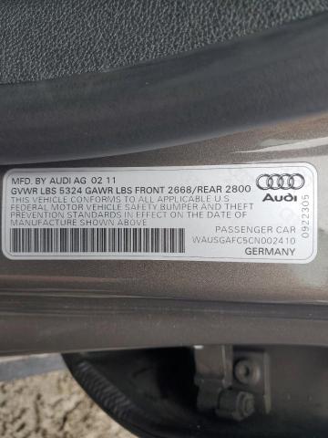 WAUSGAFC5CN002410 - 2012 AUDI A7 PRESTIGE ყავისფერი ფოტო 12