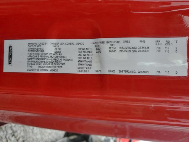 3AKJHHDR5LSKZ7450 - 2020 FREIGHTLINER CASCADIA 1 红色 照片 10