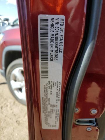 3C4NJDBB3MT560662 - 2021 JEEP COMPASS LATITUDE BURGUNDY photo 13