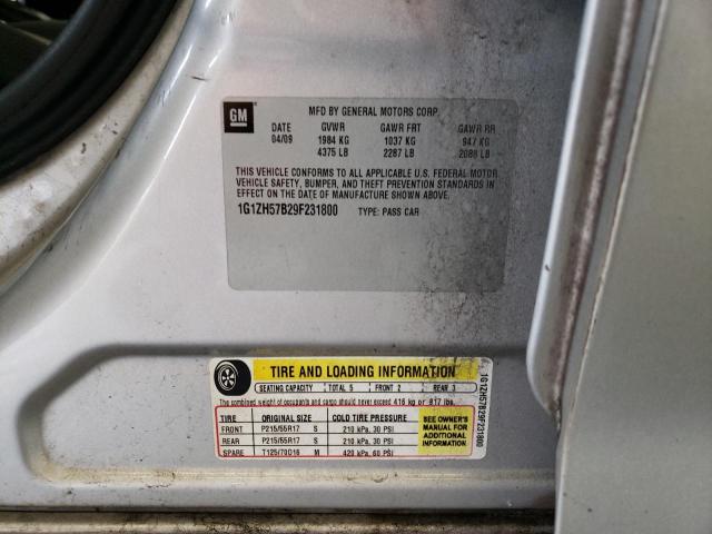 1G1ZH57B29F231800 - 2009 CHEVROLET MALIBU 1LT SILVER photo 12