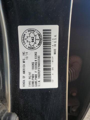 1HGCR2F07HA803580 - 2017 HONDA ACCORD EX BLACK photo 12