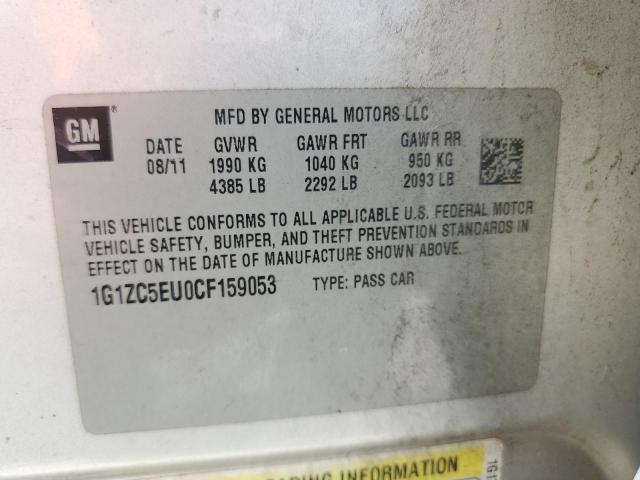 1G1ZC5EU0CF159053 - 2012 CHEVROLET MALIBU 1LT 银色 照片 13