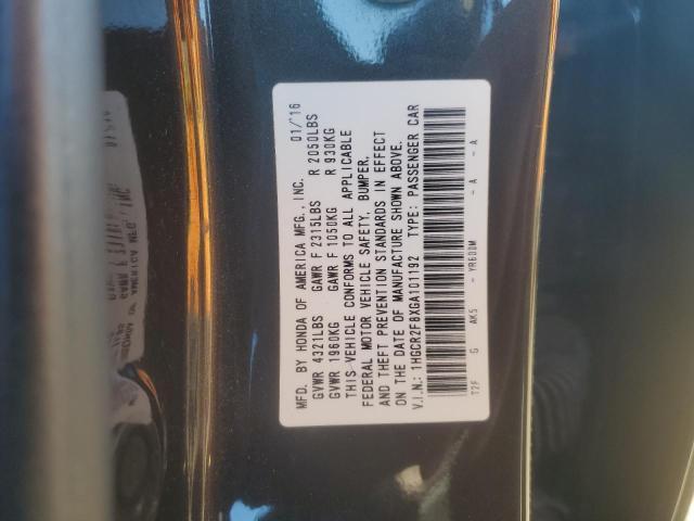 1HGCR2F8XGA101192 - 2016 HONDA ACCORD EXL BLACK photo 13