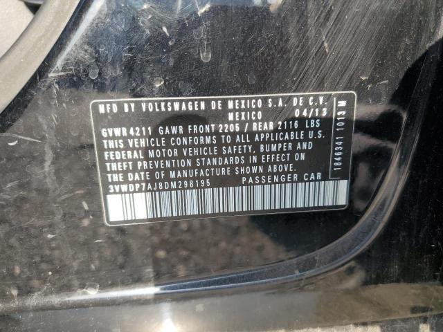 3VWDP7AJ8DM298195 - 2013 VOLKSWAGEN JETTA SE BLACK photo 12
