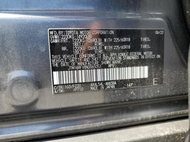 JTM16RFV8ND065057 - 2022 TOYOTA RAV4 SE 灰色 照片 14