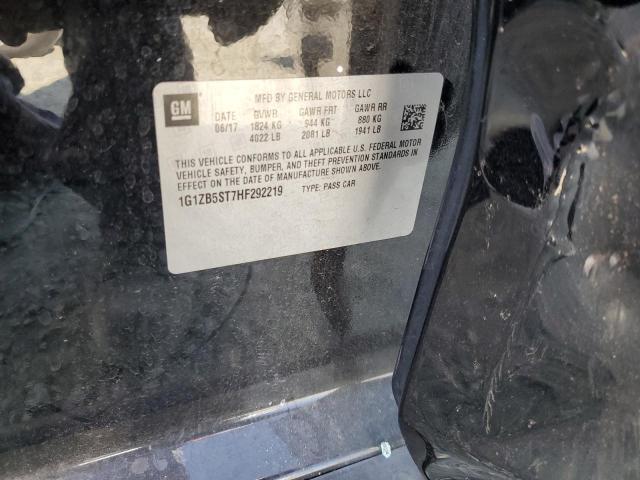 1G1ZB5ST7HF292219 - 2017 CHEVROLET MALIBU LS Schwarz Foto 12