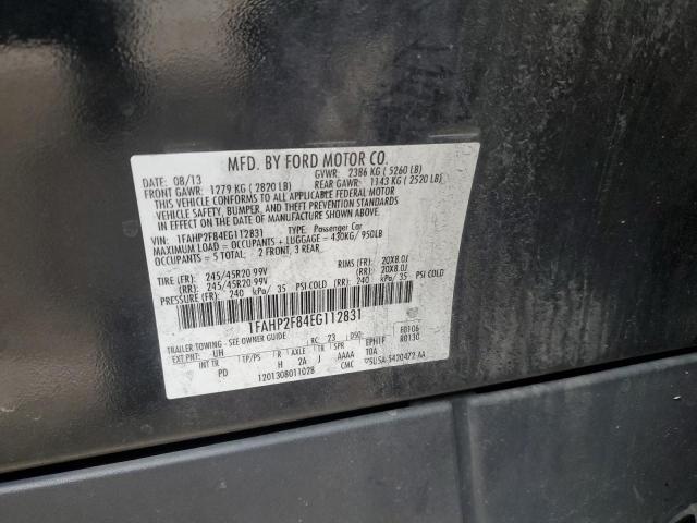 1FAHP2F84EG112831 - 2014 FORD TAURUS LIMITED BLACK photo 12