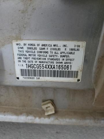 1HGCG554XXA165061 - 1999 HONDA ACCORD LX SILVER photo 12