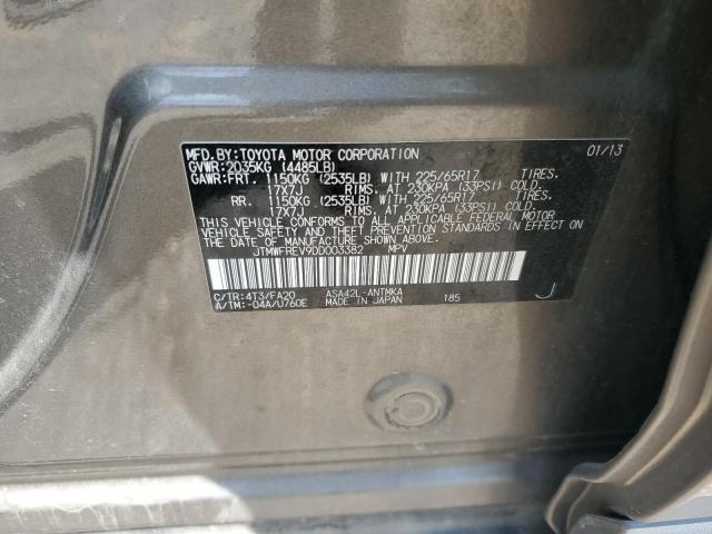 JTMWFREV9DD003382 - 2013 TOYOTA RAV4 XLE GRAY photo 13