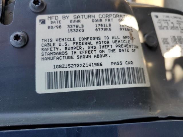 1G8ZJ5272XZ141986 - 1999 SATURN SL2 BLUE photo 13