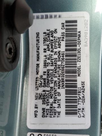 1NXBR32E66Z706461 - 2006 TOYOTA COROLLA CE ტურკოუსი ფოტო 12