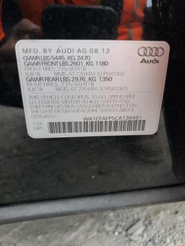 WA1CFAFP5CA139491 - 2012 AUDI Q5 PREMIUM BLACK photo 13