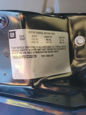 1G8AJ55F37Z202178 - 2007 SATURN ION LEVEL 2 BLUE photo 12