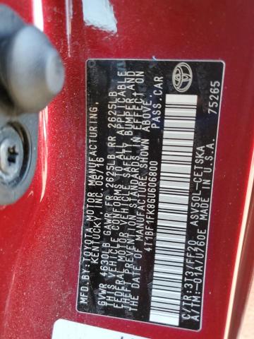 4T1BF1FK8GU606800 - 2016 TOYOTA CAMRY LE RED photo 13