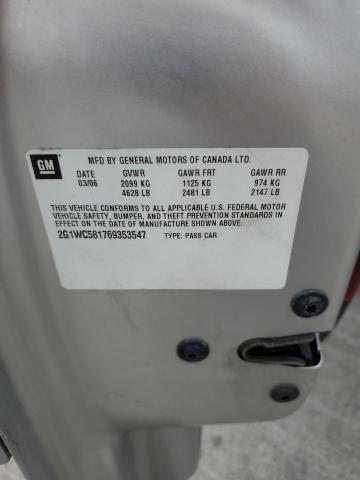 2G1WC581769353547 - 2006 CHEVROLET IMPALA LT 银色 照片 12