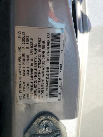 1HGCM66526A016695 - 2006 HONDA ACCORD EX SILVER photo 12