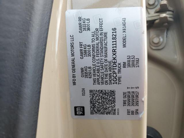 1GCPTDEKXR1118216 - 2024 CHEVROLET COLORADO Z71 BEIGE photo 12