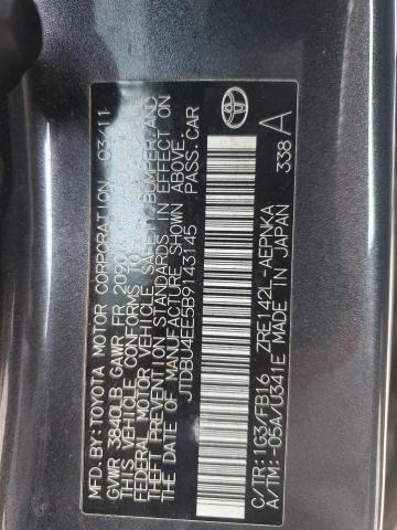 JTDBU4EE5B9143145 - 2011 TOYOTA COROLLA BASE 石墨色 照片 12