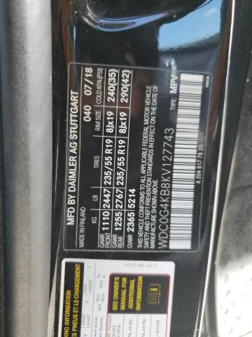 WDC0G4KB8KV127743 - 2019 MERCEDES-BENZ GLC 300 4MATIC BLACK photo 14