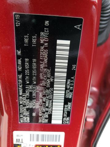 5TDGZRAH4LS001750 - 2020 TOYOTA HIGHLANDER XLE MAROON photo 14