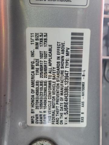 5J6RE4H33BL123947 - 2011 HONDA CR-V LX 银色 照片 14