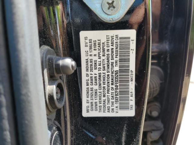19XFB2F84FE035265 - 2015 HONDA CIVIC EX BLACK photo 12
