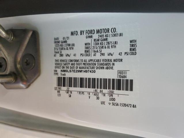 NM0LS7E29M1497430 - 2021 FORD TRANSIT CONNECT XL WHITE photo 13