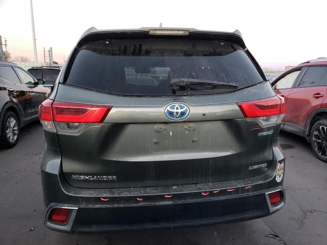 5TDDGRFH2KS069478 - 2019 TOYOTA HIGHLANDER HYBRID LIMITED GREEN photo 6