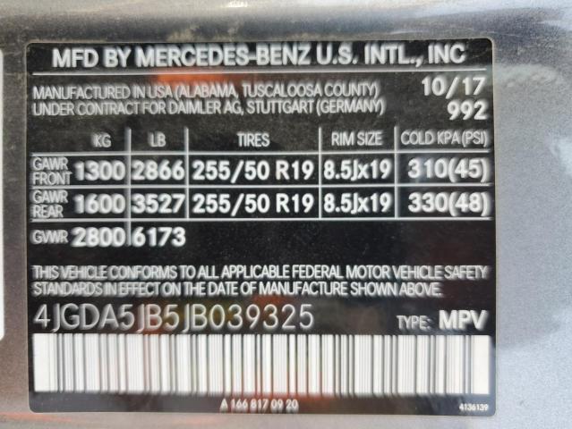 4JGDA5JB5JB039325 - 2018 MERCEDES-BENZ GLE 350 Մոխրագույն լուսանկար 13