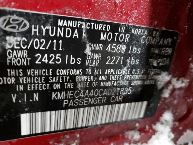 KMHEC4A40CA021835 - 2012 HYUNDAI SONATA HYBRID RED photo 13