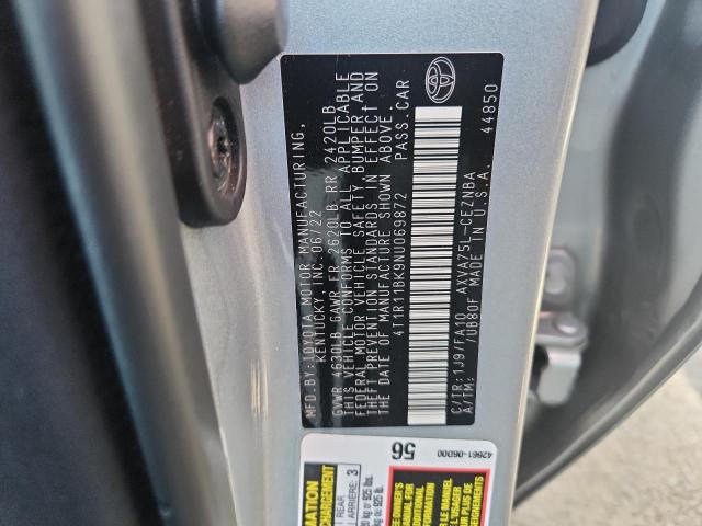 4T1R11BK9NU069872 - 2022 TOYOTA CAMRY LE SILVER photo 12