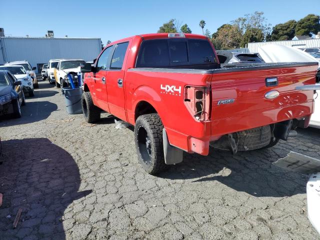 1FTFW1ET1BFC65978 - 2011 FORD F150 SUPERCREW RED photo 2