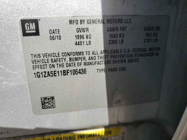 1G1ZA5E11BF106436 - 2011 CHEVROLET MALIBU LS 银色 照片 13