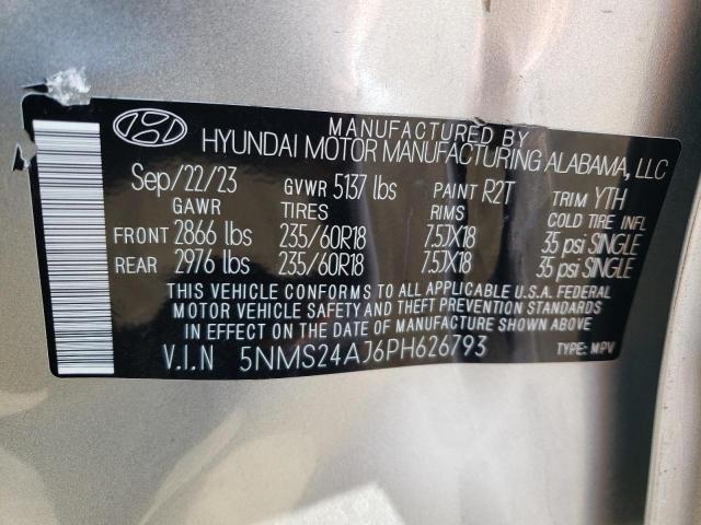 5NMS24AJ6PH626793 - 2023 HYUNDAI SANTA FE SEL SILVER photo 14