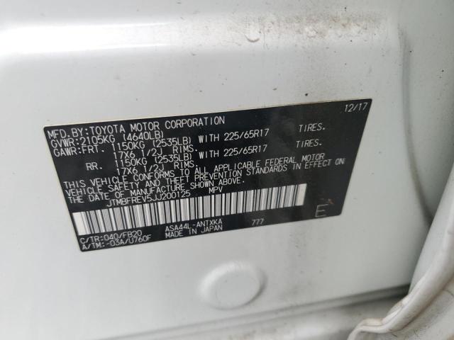 JTMBFREV5JJ200125 - 2018 TOYOTA RAV4 LE თეთრი ფოტო 13