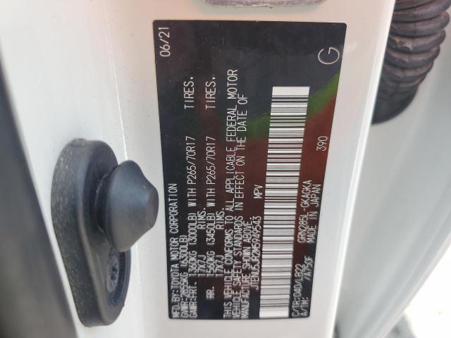 JTENU5JR2M5949543 - 2021 TOYOTA 4RUNNER SR5/SR5 PREMIUM WHITE photo 13