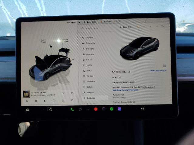 5YJ3E1EA9PF700830 - 2023 TESLA MODEL 3 灰色 照片 9