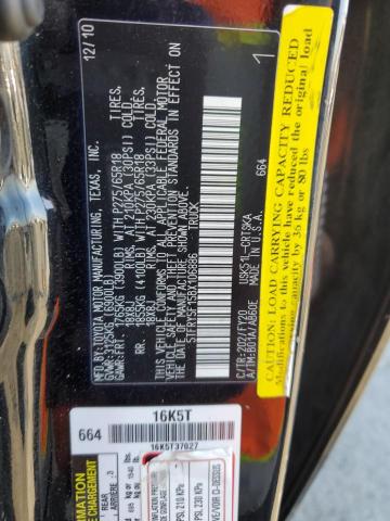 5TFRY5F15BX106886 - 2011 TOYOTA TUNDRA DOUBLE CAB SR5 BLACK photo 12